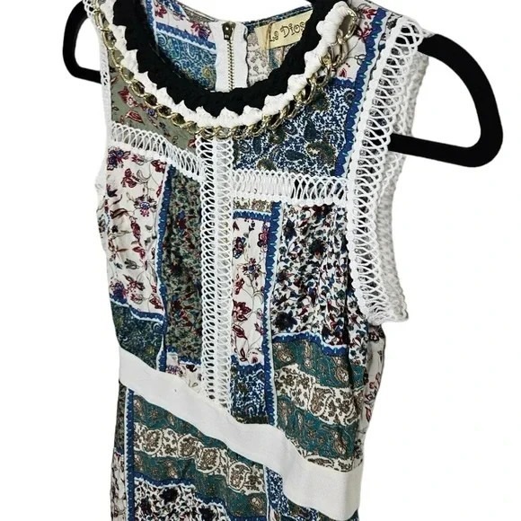 NWT La Diosa Patchwork Boho Maxi Dress Size S cottagecore Bohemian Boho Chic - Picture 11 of 12